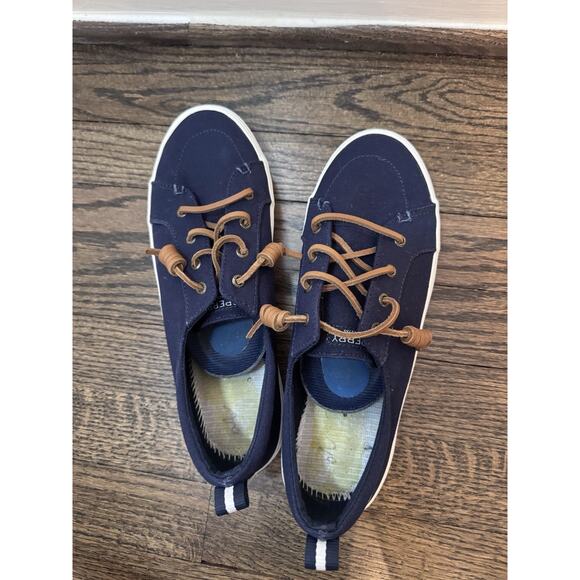 Sperry Crest Vibe Lace Up Navy Blue Canvas Sneaker Women's Size 7.5 - Picture 11 of 15
